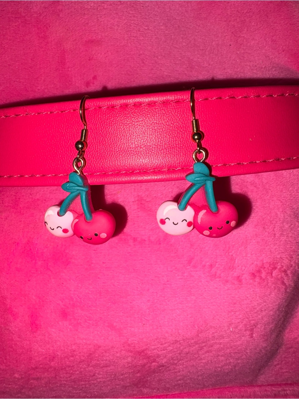 cute handmade light pink and dark pink cherry!